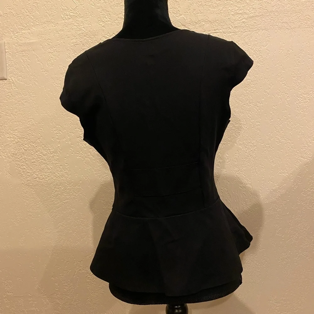 Black peplum top - Picture 2 of 10